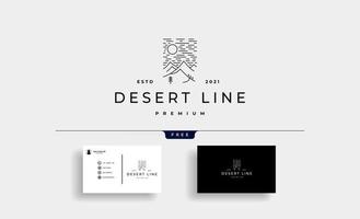 Desert landscape Monoline Logo Design Vector illustration