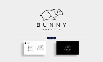 Bunny or Rabbit Logo Line Vector Design