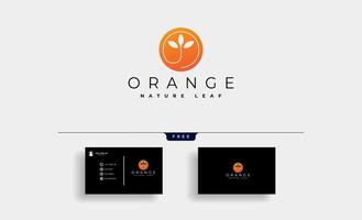 orange leaf Logo Vector Design illustration