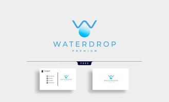 Letra w waterdrop logo vector diseño ilustración