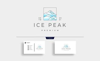 ice peak mount stone mountain adventure ice peak geometric logo line art outline illustration vector