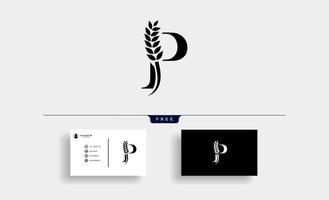 wheat logo letter P vector illustration