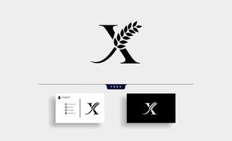 wheat logo letter X vector illustration