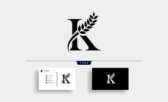 wheat logo letter K vector illustration