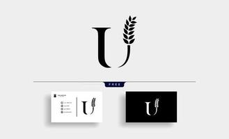 wheat logo letter U vector illustration