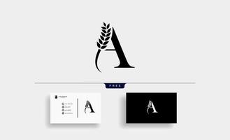 wheat logo letter a vector illustration