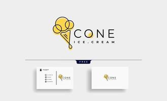 ice cream cone logo Design Vector illustration