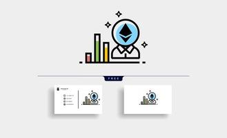cryptocurrency investment chart icon vector