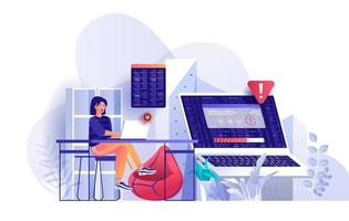 Programming software flat landing page vector