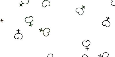 Light Green vector texture with womens rights symbols