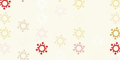 Light Red Yellow vector texture with disease symbols