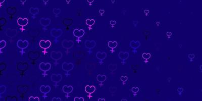 Light Purple vector pattern with feminism elements