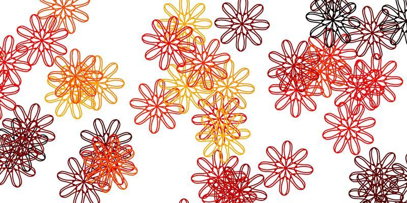 Light Red Yellow vector natural layout with flowers