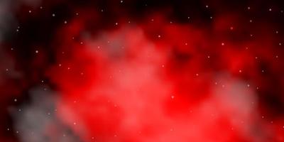 Dark Red vector background with colorful stars