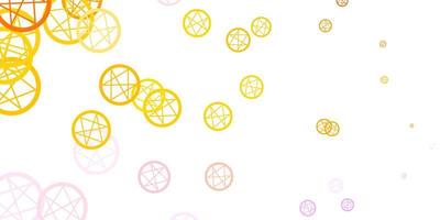 Light Pink Yellow vector template with esoteric signs