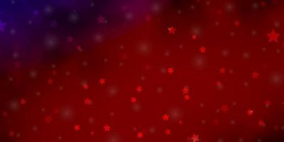 Dark Blue Red vector pattern with abstract stars