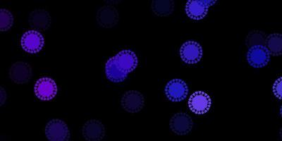Dark purple pink vector pattern with coronavirus elements