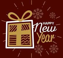 Happy new year with gift vector design