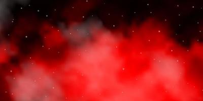 Dark Red vector background with small and big stars