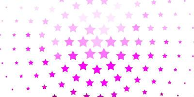Light Purple Pink vector pattern with abstract stars
