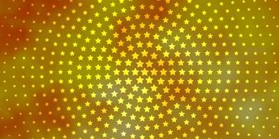 Plantilla de vector naranja claro con estrellas de neón