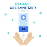 Use sanitizer to stay away from germs and viruses vector