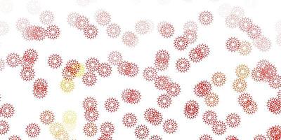 Light red yellow vector doodle pattern with flowers