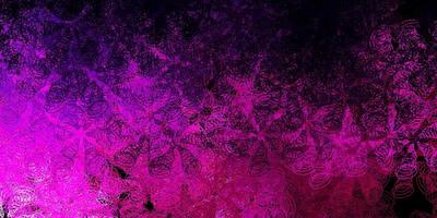 Dark purple pink vector background with bubbles