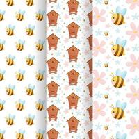 Set of seamless patterns vector