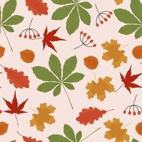 Colorful leaves seamless pattern vector