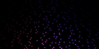 Dark Blue Red vector background with small and big stars