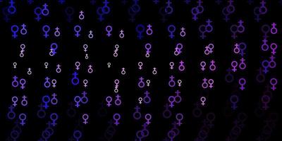 Dark Purple vector background with occult symbols