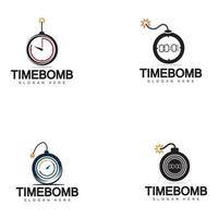 Time bomb logo vector icon ilustration design template