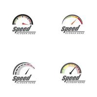 Speed logo design silhouette speedometer vector