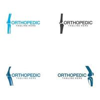vector de logo de hueso de salud ortopédica