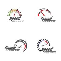 velocímetro de silueta de diseño de logotipo de velocidad vector