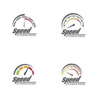 Speed logo design silhouette speedometer vector