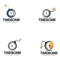 Time bomb logo vector icon ilustration design template