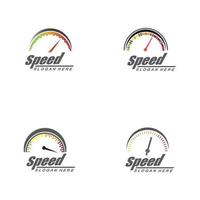 Speed logo design silhouette speedometer vector