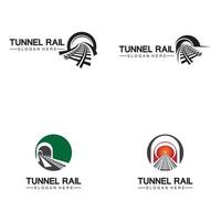 carril con plantilla de diseño de vector de icono de logotipo de túnel