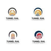 Rail with tunnel logo icon vector design template