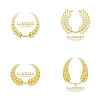 Gold laurel wreath vector