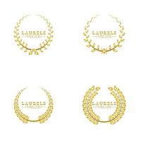 Gold laurel wreath vector