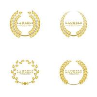 Gold laurel wreath vector