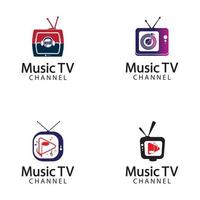 Music TV Logo Design Template vector