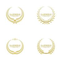 Gold laurel wreath vector