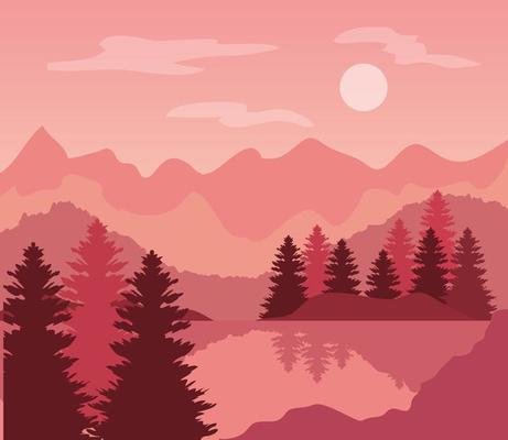 Pink Landscape Vector Art, Icons, and Graphics for Free Download