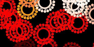 Dark red vector backdrop with virus symbols