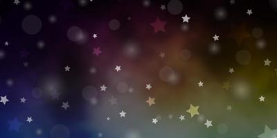 Dark Blue Yellow vector background with circles stars