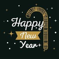 Happy new year with candy vector design